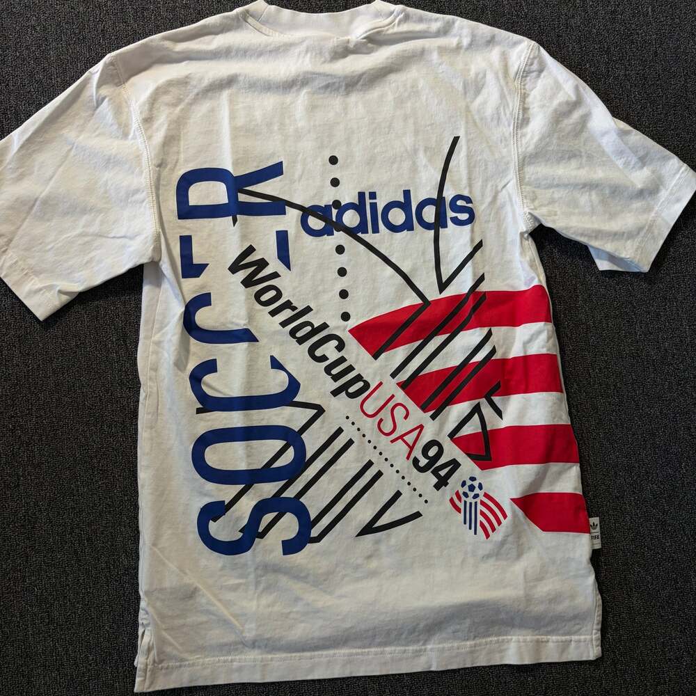 Vintage Y2k Adidas Originals Fifa World Cup Usa America Soccer Graphic Tee Small